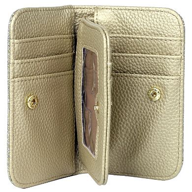 Julia Buxton Sparkle Faux Leather Snap Card Case