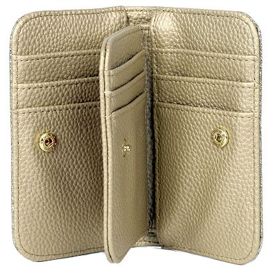 Julia Buxton Sparkle Faux Leather Snap Card Case