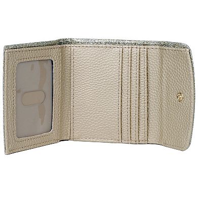 Julia Buxton Sparkle Faux Leather Mini Trifold Wallet