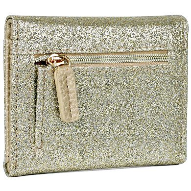 Julia Buxton Sparkle Faux Leather Mini Trifold Wallet