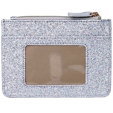 Julia Buxton Sparkle Faux Leather Slot Coin Case