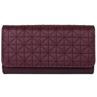 Julia Buxton Double Diamond Quilt Faux Leather Bianca Wallet
