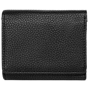 Julia Buxton Solid Pebble Faux Leather Medium Trifold Wallet