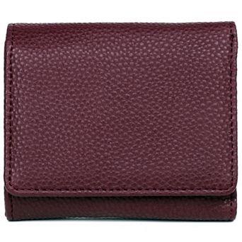 Julia Buxton Solid Pebble Faux Leather Medium Trifold Wallet