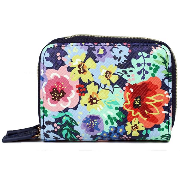 Julia Buxton Impressionist Floral Printed Vegan Leather Wizard Wallet