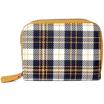Julia Buxton Buffalo Plaid Printed Faux Leather Wizard Wallet