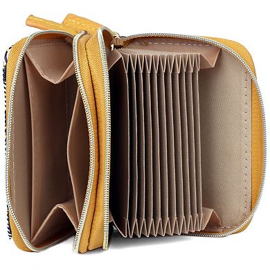 Julia Buxton Buffalo Plaid Printed Faux Leather Wizard Wallet