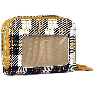 Julia Buxton Buffalo Plaid Printed Faux Leather Wizard Wallet