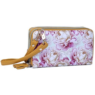 Julia Buxton Winter Peony Printed Faux Leather Ultimate Organizer Wallet
