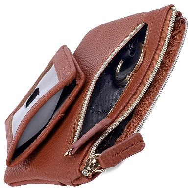 Julia Buxton Solid Pebble Faux Leather Large ID Coin Case