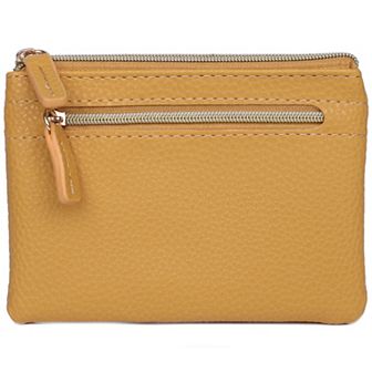 Julia Buxton Solid Pebble Faux Leather Large ID Coin Case