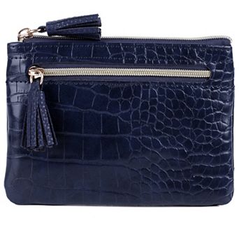 Julia Buxton Solid Pebble Faux Leather Large ID Coin Case