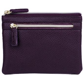 Julia Buxton Solid Pebble Faux Leather Large ID Coin Case