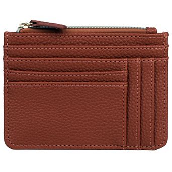 Julia Buxton Solid Pebble Faux Leather Slot Coin Case