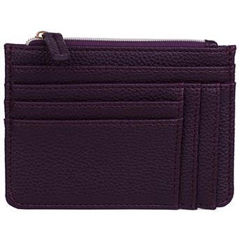 Julia Buxton Solid Pebble Faux Leather Slot Coin Case