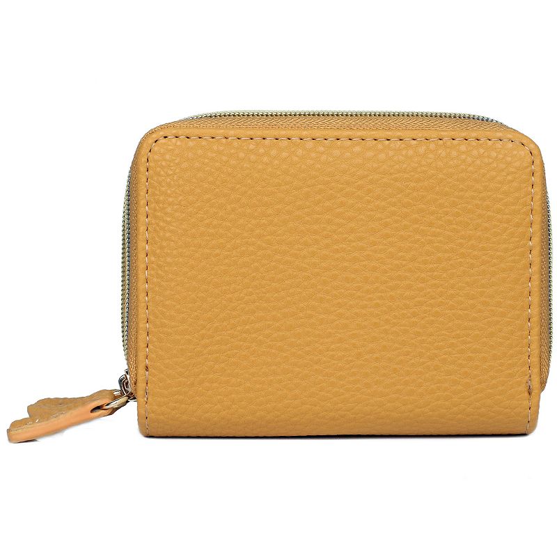 Julia Buxton Pebble Faux-Leather Wizard Wallet, Golden Rod