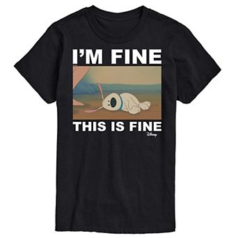 Disney Princess Big & Tall I'm Fine This Is Fine Graphic Tee