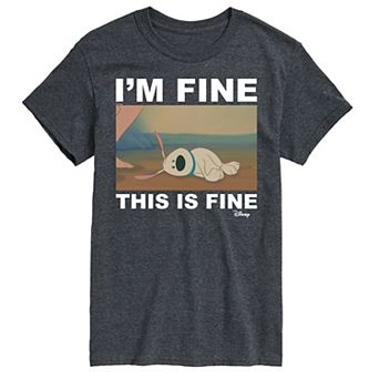 Disney Princess Big & Tall I'm Fine This Is Fine Graphic Tee
