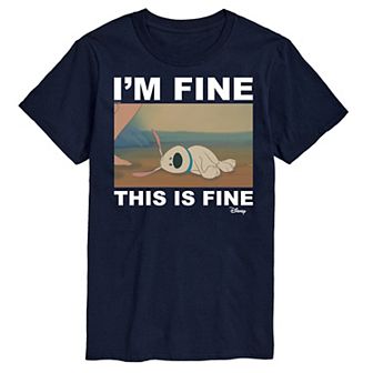 Disney Princess Big & Tall I'm Fine This Is Fine Graphic Tee