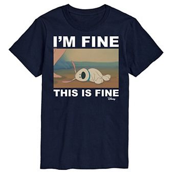 Disney Princess Big & Tall I'm Fine This Is Fine Graphic Tee