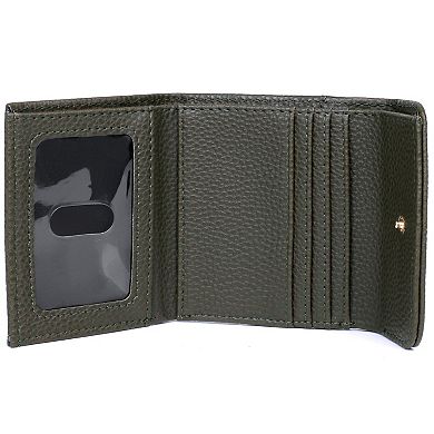 Julia Buxton Solid Pebble Faux Leather Mini Trifold Wallet