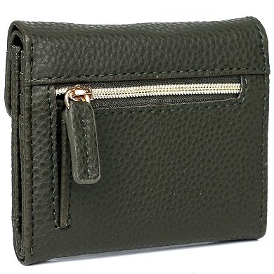 Julia Buxton Solid Pebble Faux Leather Mini Trifold Wallet