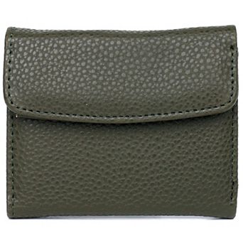 Julia Buxton Solid Pebble Faux Leather Mini Trifold Wallet