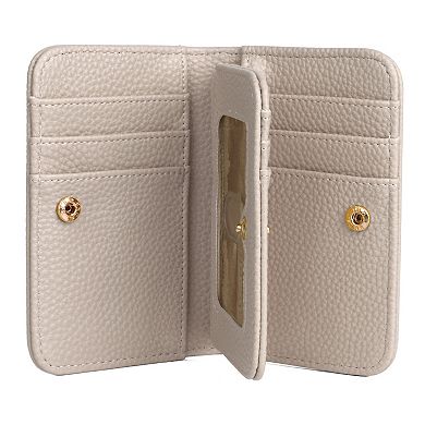 Julia Buxton Solid Pebble Faux Leather Snap Card Case