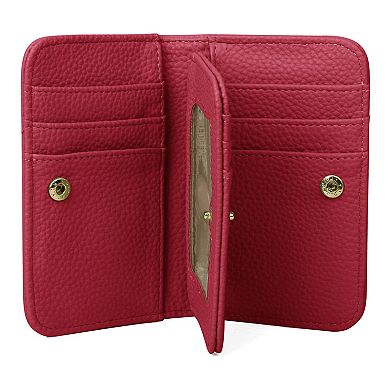Julia Buxton Solid Pebble Faux Leather Snap Card Case