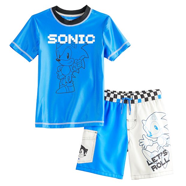 Boys 4-14 Sonic the Hedgehog Rashguard & Trunks Swim Set