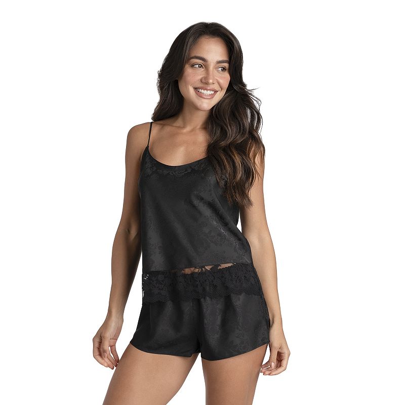 Luxury Silk Pajama Shorts in Black with Lace Trim