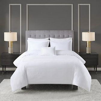 Madison Park Signature Luxury Cotton Sateen Duvet Cover Set with Throw Pillow