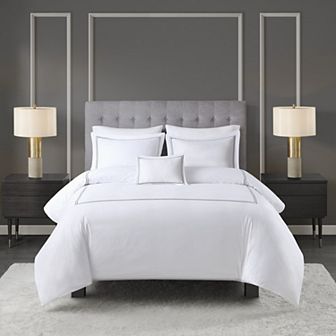 Madison Park Signature Luxury Cotton Sateen Duvet Cover Set with Throw Pillow