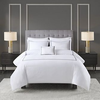 Madison Park Signature Luxury Cotton Sateen Duvet Cover Set with Throw Pillow