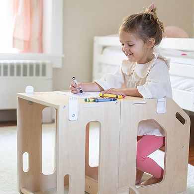 Busy Kids 2-in-1 Kitchen Tower and Art Desk