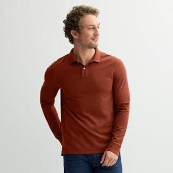 Men's Sonoma Goods For Life® Long Sleeve Pique Polo