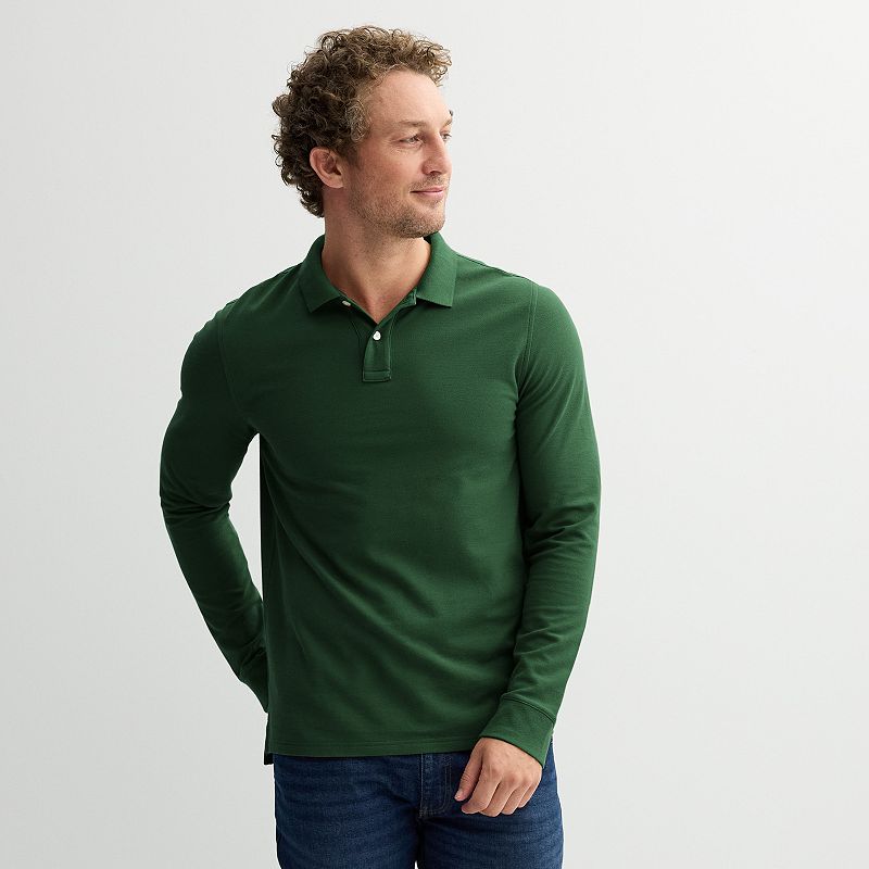 Men's Sonoma Goods For Life® Essential Long Sleeve Pique Polo