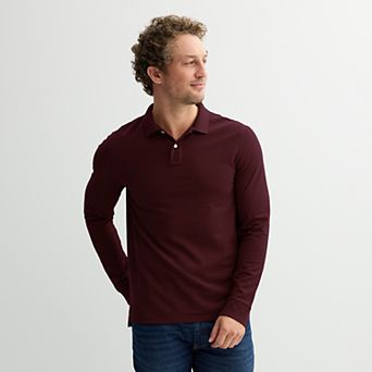 Men's Sonoma Goods For Life® Long Sleeve Pique Polo