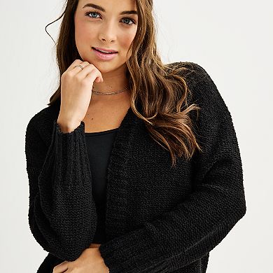 Juniors' SO® Long Sleeve Open Front Cardigan