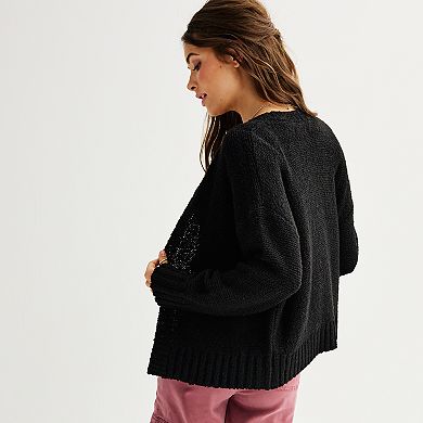 Juniors' SO® Long Sleeve Open Front Cardigan
