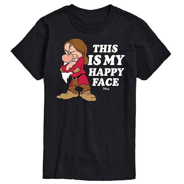 Disney Princess Big & Tall Grumpy Happy Face Graphic Tee