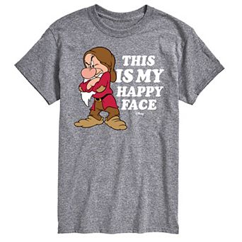 Disney Princess Big & Tall Grumpy Happy Face Graphic Tee