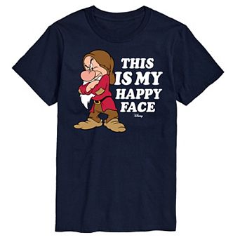 Disney Princess Big & Tall Grumpy Happy Face Graphic Tee