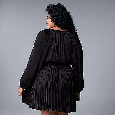 Plus Size Simply Vera Vera Wang Pleated Mini Dress