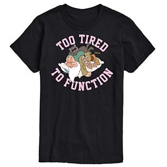 Disney Princess Big & Tall Too Tired To Function Graphic Tee