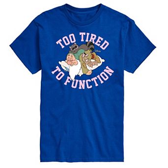 Disney Princess Big & Tall Too Tired To Function Graphic Tee