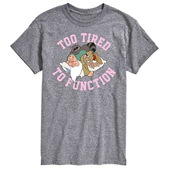 Disney Princess Big & Tall Too Tired To Function Graphic Tee