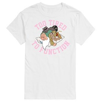 Disney Princess Big & Tall Too Tired To Function Graphic Tee