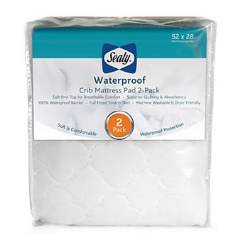 Sealy 2-Pack Waterproof Crib Mattress Pad