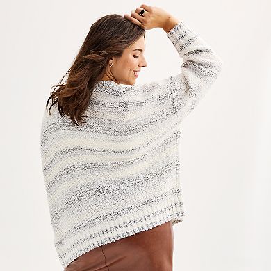 Juniors' Plus Size SO Long Sleeve Open Front Cardigan